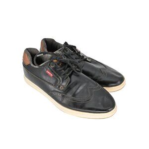 LEVIS‎ Sneakers Mens Size 13 Casual Black Faux Leather Lace Up Wingtip Oxford